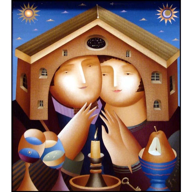 "Candlelight" (framed) by Arkhipov Original Oil Painting on Canvas Image Size : 19" x 23" Framed size : 35" x 32" Hand...