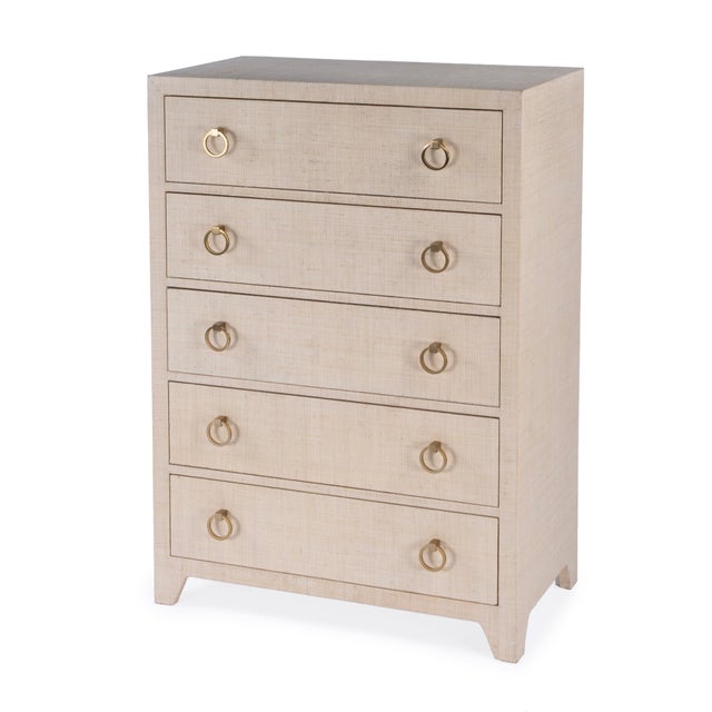 Bar Harbor 32 in. W Rectangular Raffia 5 Drawer Dresser, Natural Raffia For Sale - Image 9 of 9