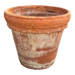 Large Vintage Italian Style Terracotta Garden Planter With Aged Patina For Sale