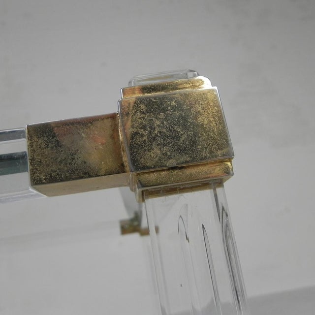 Hollywood Regency Coffee Table Acrylic Glass in Glass & Brass, 1970s For Sale - Image 3 of 14