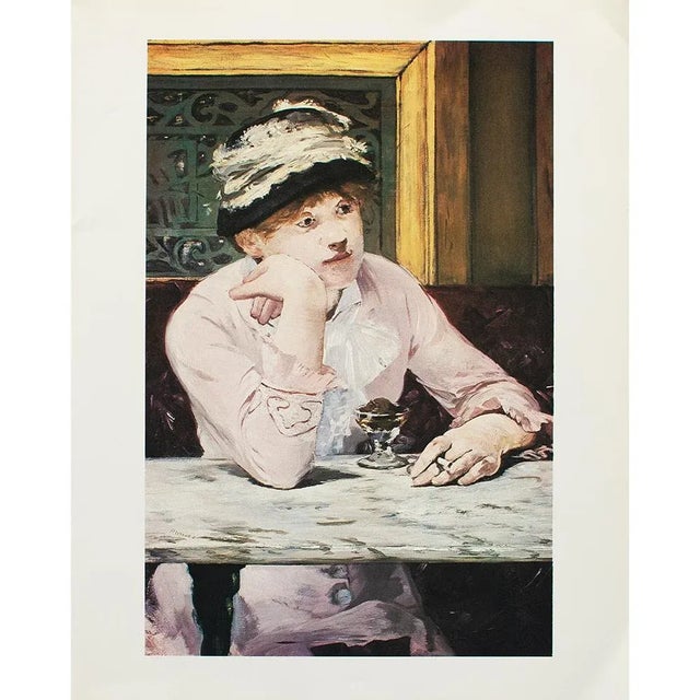 An excellent large full-color print of Impressionist painting "The Plum" by Edouard Manet. Comes from a Limited Edition...