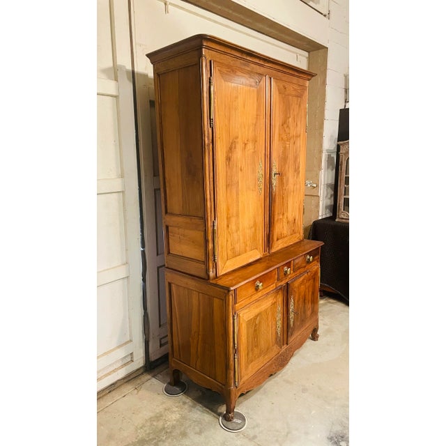Brown 1780's Antique English Walnut Step Back Cupboard Linen Press For Sale - Image 8 of 13