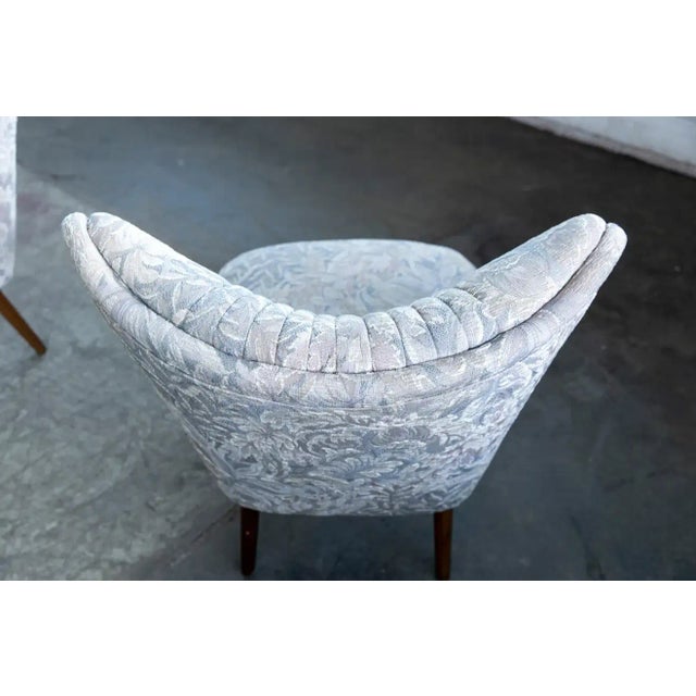 Wood Danish Pair of Midcentury Slipper or Cocktail Lounge Chairs, 1950's For Sale - Image 7 of 9