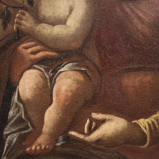 Italian Artist, Madonna and Child, 17th Century, Oil Painting on Canvas, Framed For Sale - Image 10 of 16