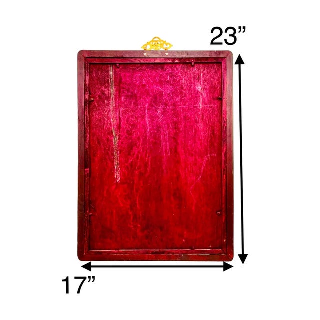 Vintage Reverse Glass Painting of Chinese Emperor Portrait For Sale - Image 4 of 4