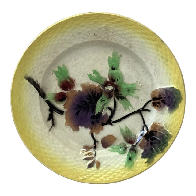 1920 Orchies Majolica Hazelnut Plate For Sale