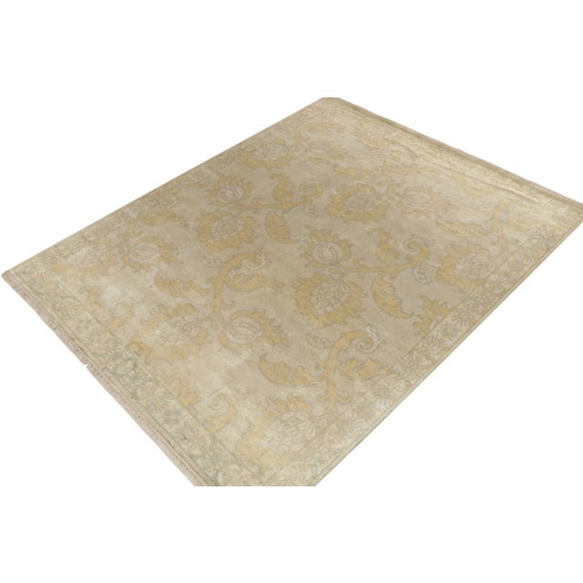 Hand-knotted in all silk, this 8x10 from our Modern Classics collection is an ode to rare European rug styles. On the...