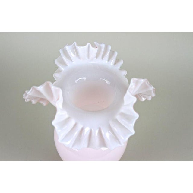 20th Century Art Nouveau Pink Glass Vase with Frilly Edge, Austria, 1900 For Sale - Image 9 of 15