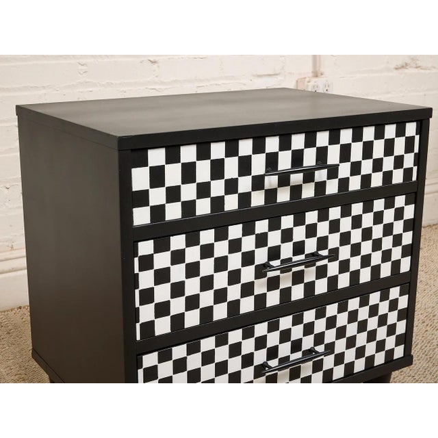 Mid 20th Century Mid 20th Century Black and White Nightstand For Sale - Image 5 of 11