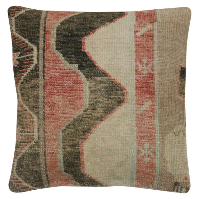Large pillow made from a border of a Turkish Anatolian rug from the 20th century Size: 20" x 20".