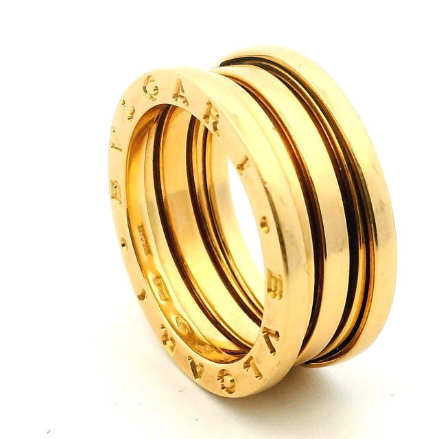 1990s Bulgari B.zero1 Three-Band Ring in 18k Yellow Gold, Size 7.5 For Sale - Image 9 of 11