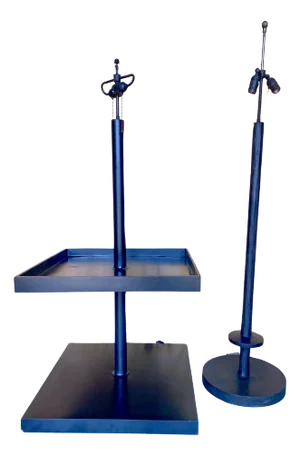 Robert Bray & Michael Schaible (American, XX) Modernist Bronze Floor Lamps - a Pair