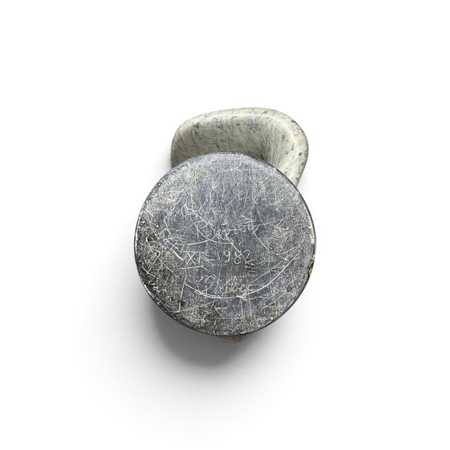 1980s Alain Prévost 1982 Abstract Biomorphic Stone Sculpture on Base For Sale - Image 5 of 5