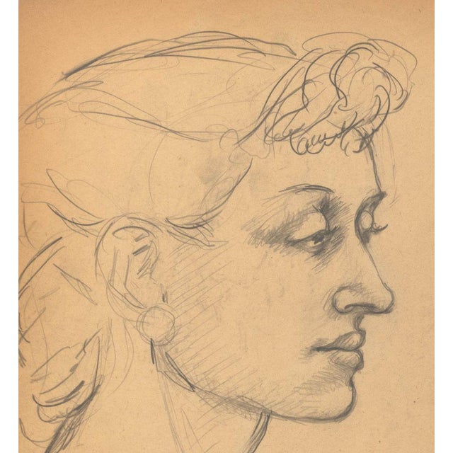 Figurative Peter Agostini "Elaine" Graphite on Paper, 1935 For Sale - Image 3 of 5