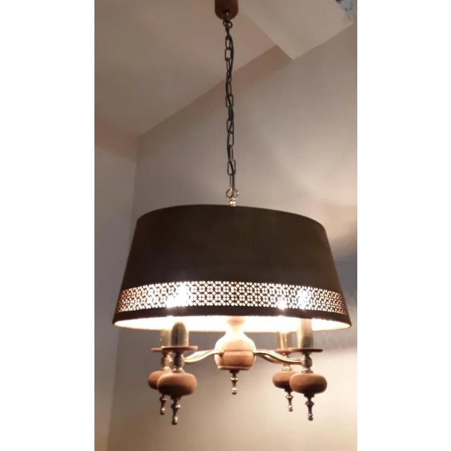 Vintage Ceiling Lamp with Brass Frame, 1970s For Sale - Image 9 of 12