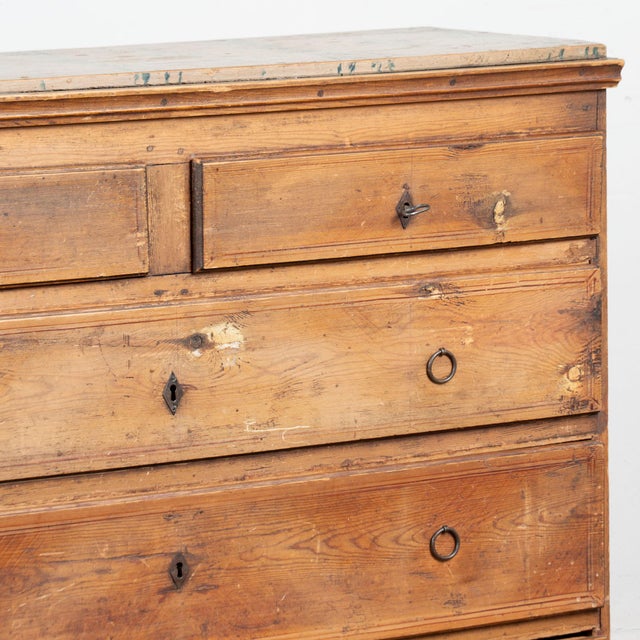 Early 19th Century Swedish Original Painted Pine Chest of Five Drawers For Sale - Image 10 of 13