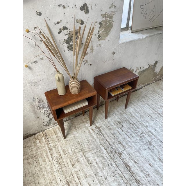 Brown Scandinavian Teak Bedside Tables, 1960s, Set of 2 For Sale - Image 8 of 18