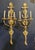 Pair of circa 1900 Caldwell three lights gilt bronze sconces with unusual size and design with shells and flowers