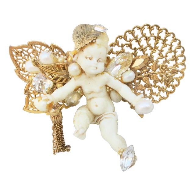 Wendy Gell Putti Brooch Mid-80s For Sale