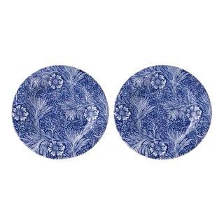 William Morris "Marigold" Blue and White Plates by Goodies - a Pair For Sale