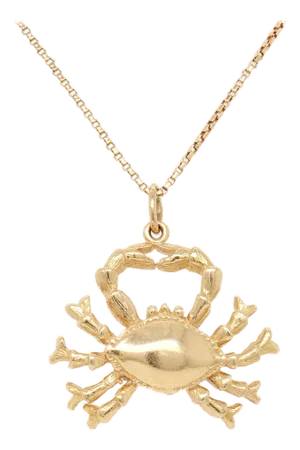 Vintage 14k Gold Figural Crab Pendant or Charm for a Bracelet