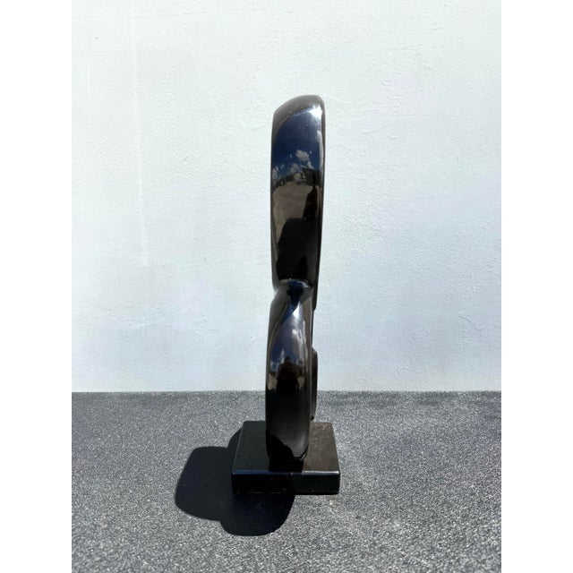 Vintage Abstract Stone Sculpture on Stone Base For Sale In West Palm - Image 6 of 7