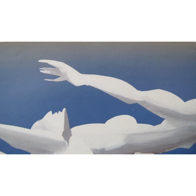 Date: 1992 Size: 19.5 x 27 inches Artist: unknown This colourful poster depicting athletes flying through the air carrying...