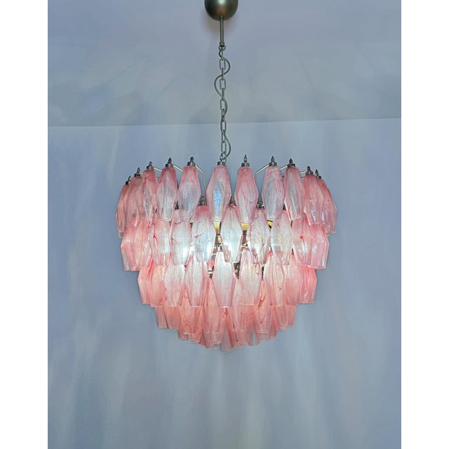 Pink Alabaster Murano Glass Poliedri Chandelier, 1990s For Sale - Image 14 of 18