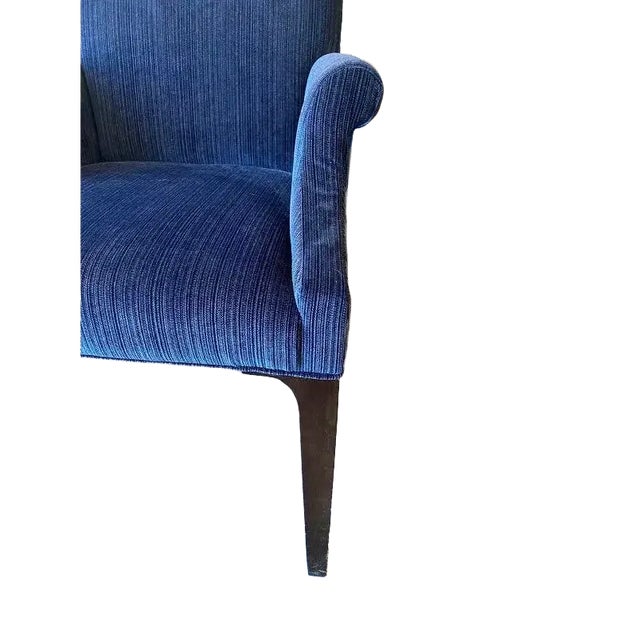 Century Furniture Century Furniture Trevor Armchair in Blue Velvet For Sale - Image 4 of 9