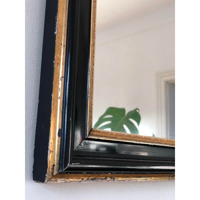 French Antique French Louis Philippe Full Length Mirror – Black and Gold, Late 19th Century For Sale - Image 3 of 10