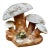 Cast Stone Mushroom Toadstool Garden Sculpture With Frog For Sale