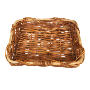 1950s Mid-Century Vintage Chunky Rectangular Wicker Bread Basket / Catch-All Desk Organizer