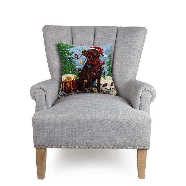 A festive way to spruce up your home for the holidays and winter season! 100% wool hooked throw pillow / accent pillow....