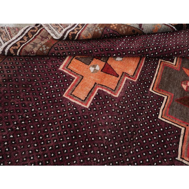 Burgundy Galerie Shabab Collection Mid-20th Century Turkish Anatolian Tribal Carpet For Sale - Image 8 of 8