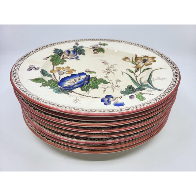 Ceramic Antique Victorian Plates by Brownfield & Sons, 1880, Set of 8 For Sale - Image 7 of 17