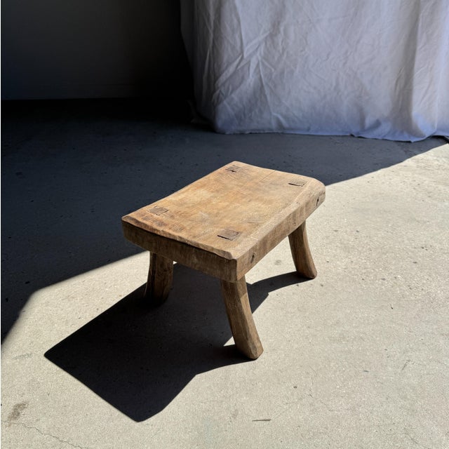 Small Vintage Side Stool in Teak, 1980s For Sale - Image 6 of 11