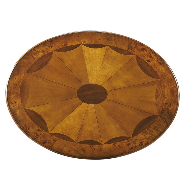 Traditional Jeanette Oval Side Table, Medium Brown For Sale - Image 3 of 4