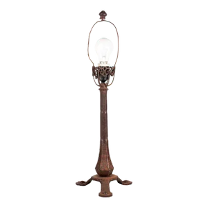 Late 19th Century Arts & Crafts Three-Legged Metal Cast Iron Table Lamp, United Kingdom