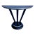 1980s Postmodern Black Lacquer Art Deco Demi-Lune Console Table For Sale