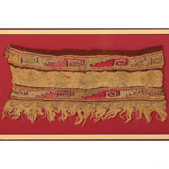 Camel Collection of Two Framed Pre-Columbian Textile Panels Chimu Chancay Culture For Sale - Image 8 of 12