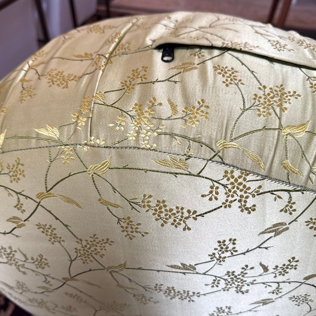 Chartreuse Silk Meditation Cushion For Sale - Image 10 of 11