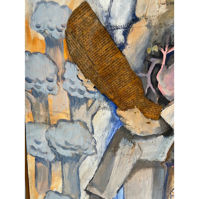 Multidimensional Surrealism Figurative Oil on Canvas Vintage Painting Signed For Sale - Image 10 of 13