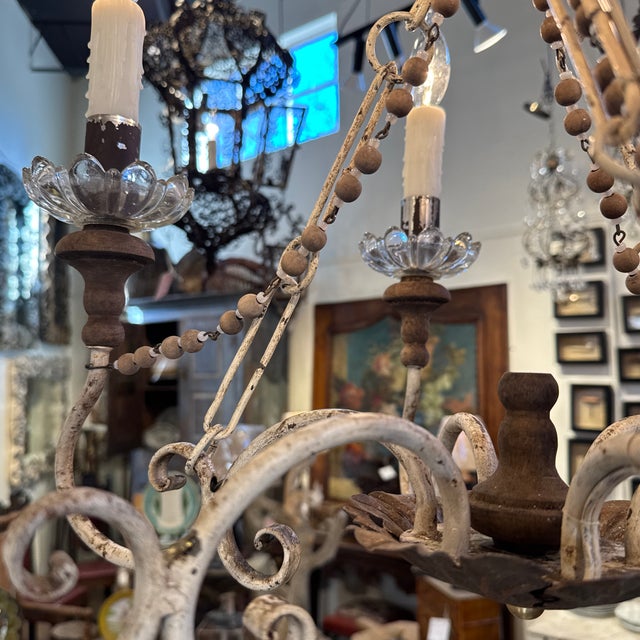 White Pair of Florentine Chandeliers For Sale - Image 8 of 8