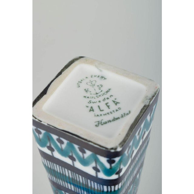 20th Century Conical Alfa Vase in Faience by Upsala Ekeby / Karlskrona For Sale - Image 4 of 5