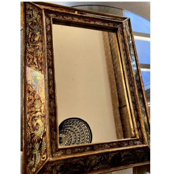 Rare Antique Florentine Verre Églomisé Mirror Dragons & Grotesques c.1850–1880 For Sale - Image 4 of 16