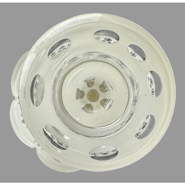 Antique Victorian Bohemian White Cut to Clear Art Glass 5.5" Compote For Sale - Image 10 of 10