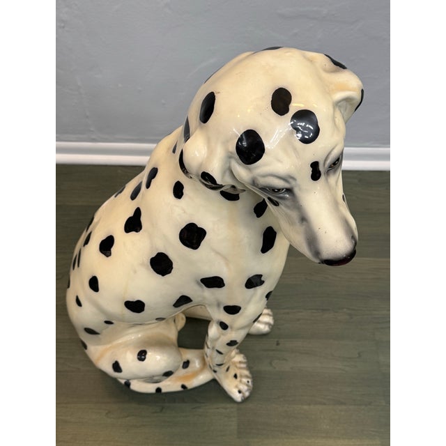 Large Mid-Century Dalmatian Dog Sculpture Hand-Painted Ceramic Figure For Sale - Image 12 of 12