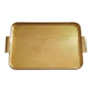 Large MCM Gold Aluminum Tray by Woodmet Limited, England For Sale