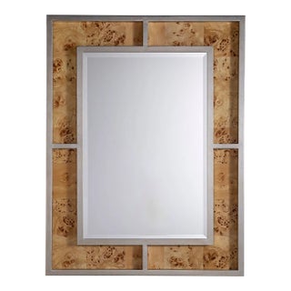 Bedford Silver Monarch Burl Mirror For Sale