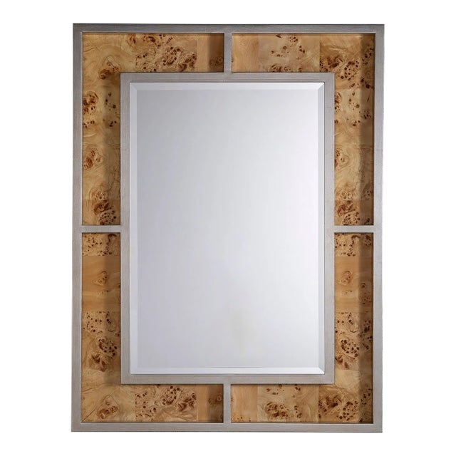 Bedford Silver Monarch Burl Mirror For Sale